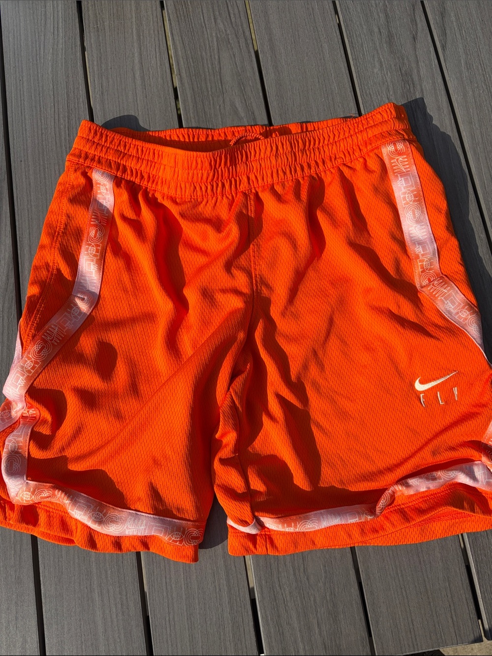 Nike Fly Crossover Girls Basketball Orange Athletic Shorts